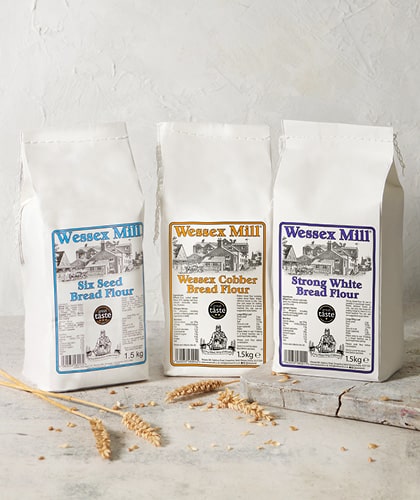 Assorted bags of Wessex Mill Bread Flours